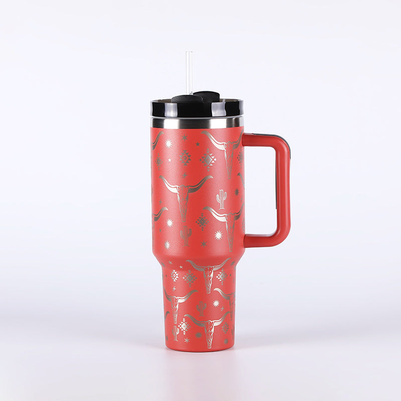 Wholesale Tumbler 40oz Stainless Steel Laser Bull Head Western Style Ice Bullies Cup